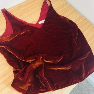 LOFT Rust Orange Velvet Cami L/XL